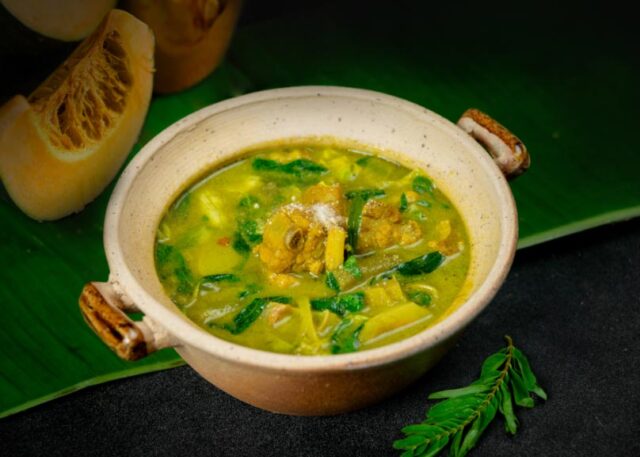 Samlor Korko – A hearty Khmer stew made from a mix of vegetables, meats, and fermented fish paste, offering deep, comforting flavors.