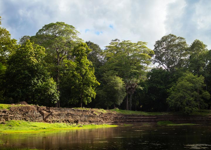 Woman's Pond or Srash Srei in Rain season, Siem Reap Cambodia