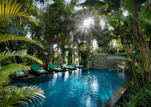 The Cyclo d’Angkor Boutique Hotel Outdoor Pool. Siem Reap, Cambodia