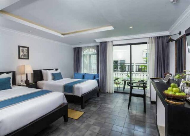 The Cyclo d’Angkor Boutique Hotel Twin bed room. Siem Reap, Cambodia