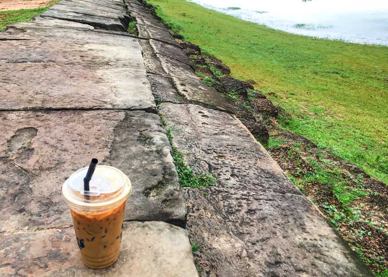 Morning at Srah Srang with iced latte